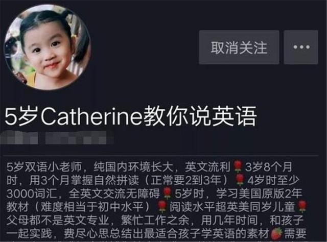 5岁女童当英语“网课老师”，词汇量远超初中生，宝爸分享育儿经插图(1)